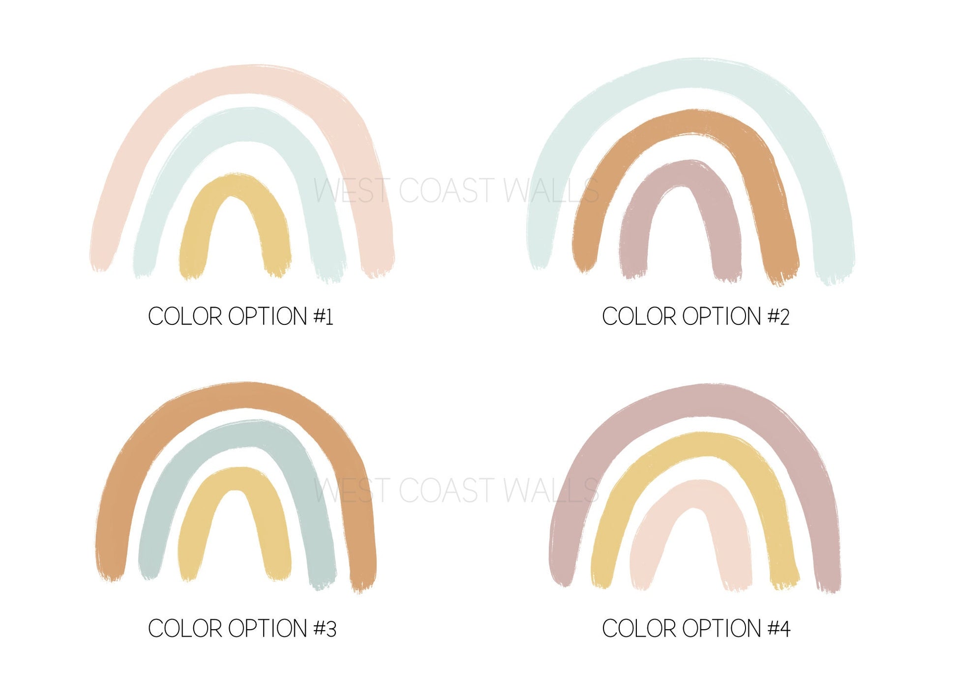 Neutral Rainbow Removable Wall Decals