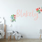 Custom Floral Name Wall Decal