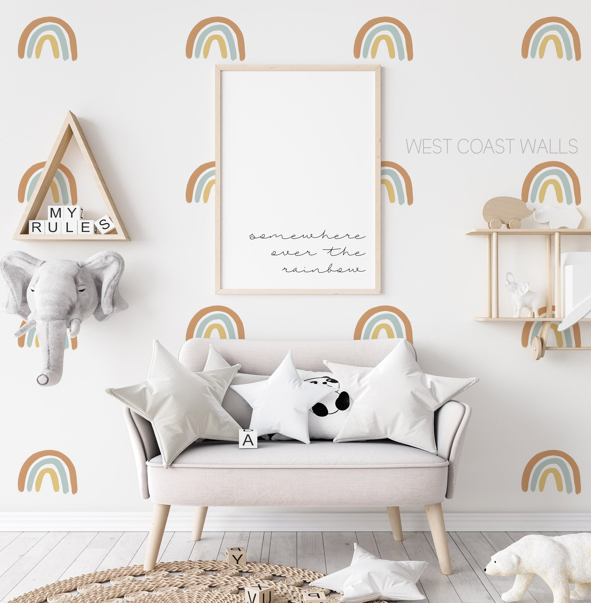 Neutral Rainbow Removable Wall Decals