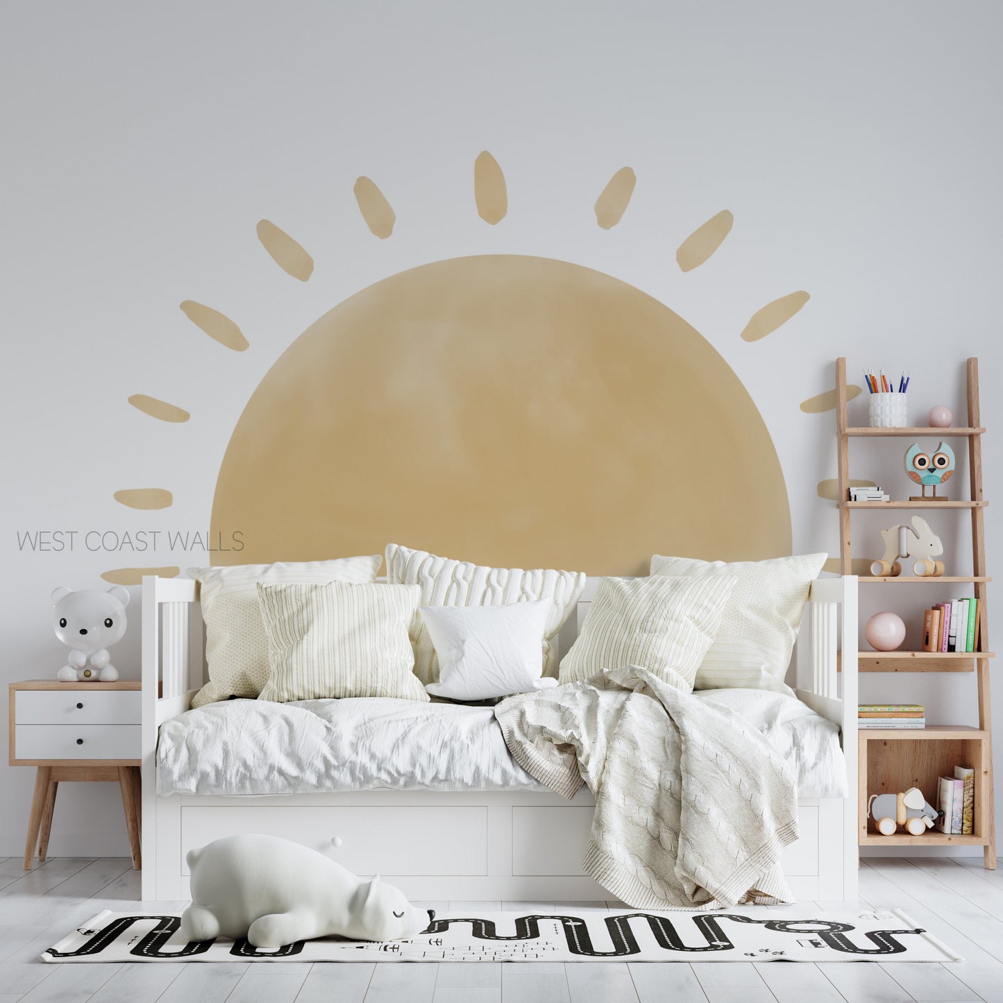 Large Watercolor Sun Removable Wall Decal