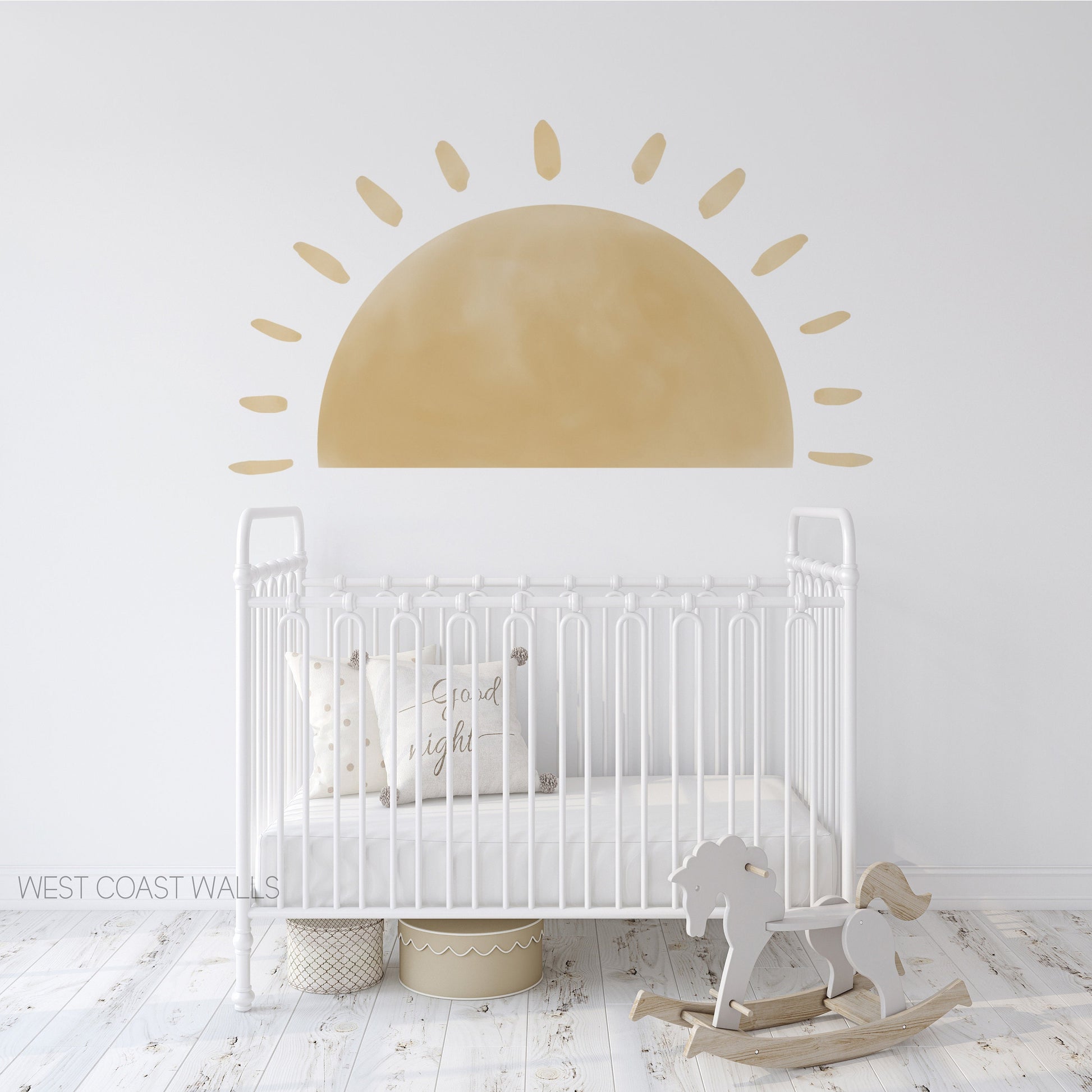 Large Watercolor Sun Removable Wall Decal