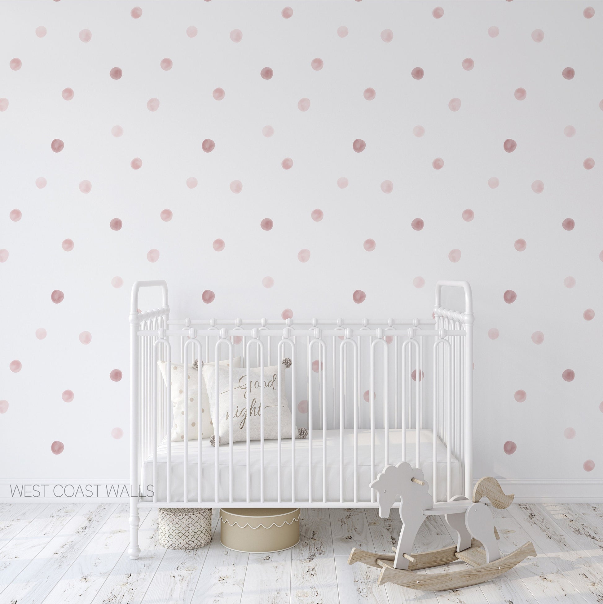 Pastel Pink Watercolor Dots