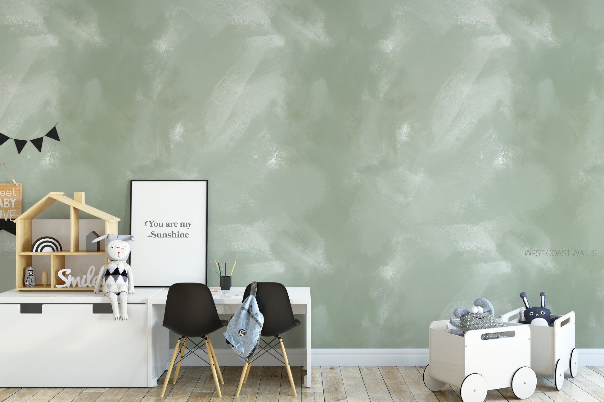 Sage Textured Style Wallpaper