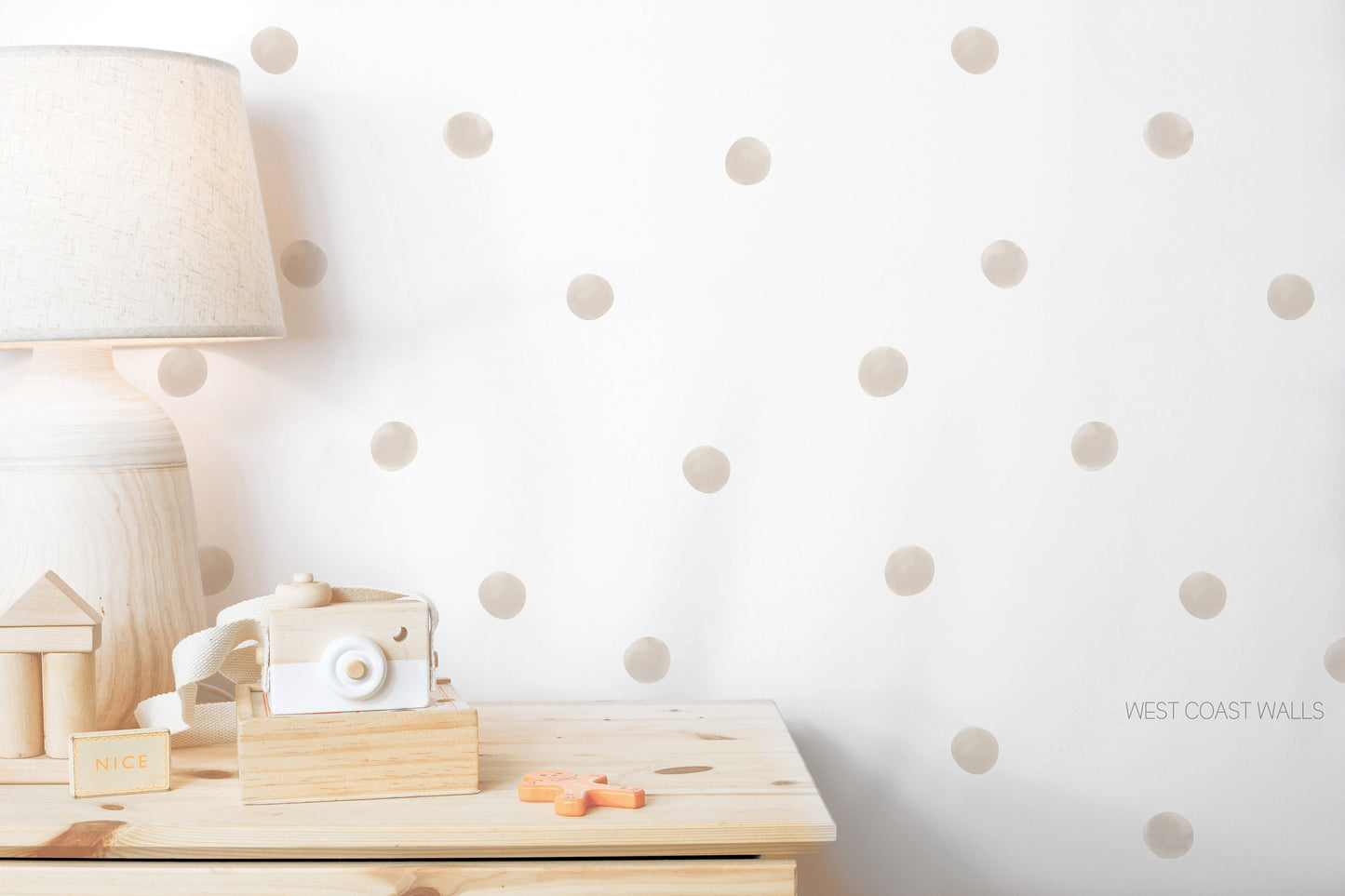 Neutral Beige Dot Removable Wall Decals