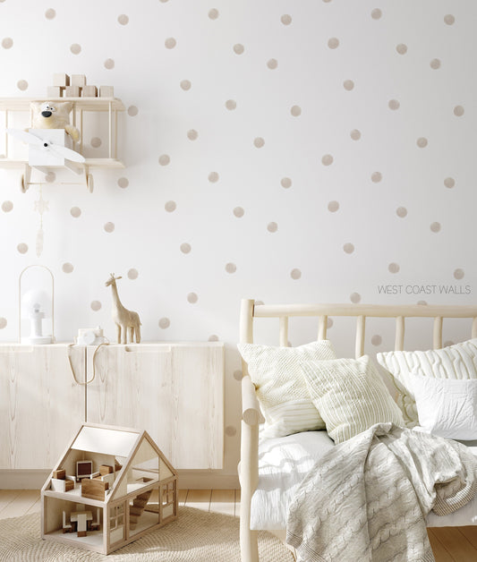 Neutral Beige Dot Removable Wall Decals