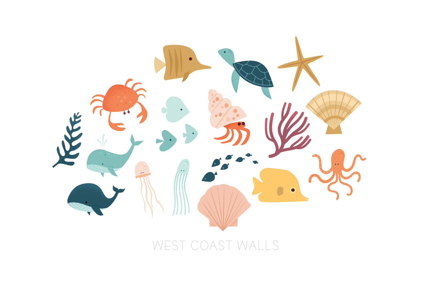 Sea Animals Removable Wall Decals