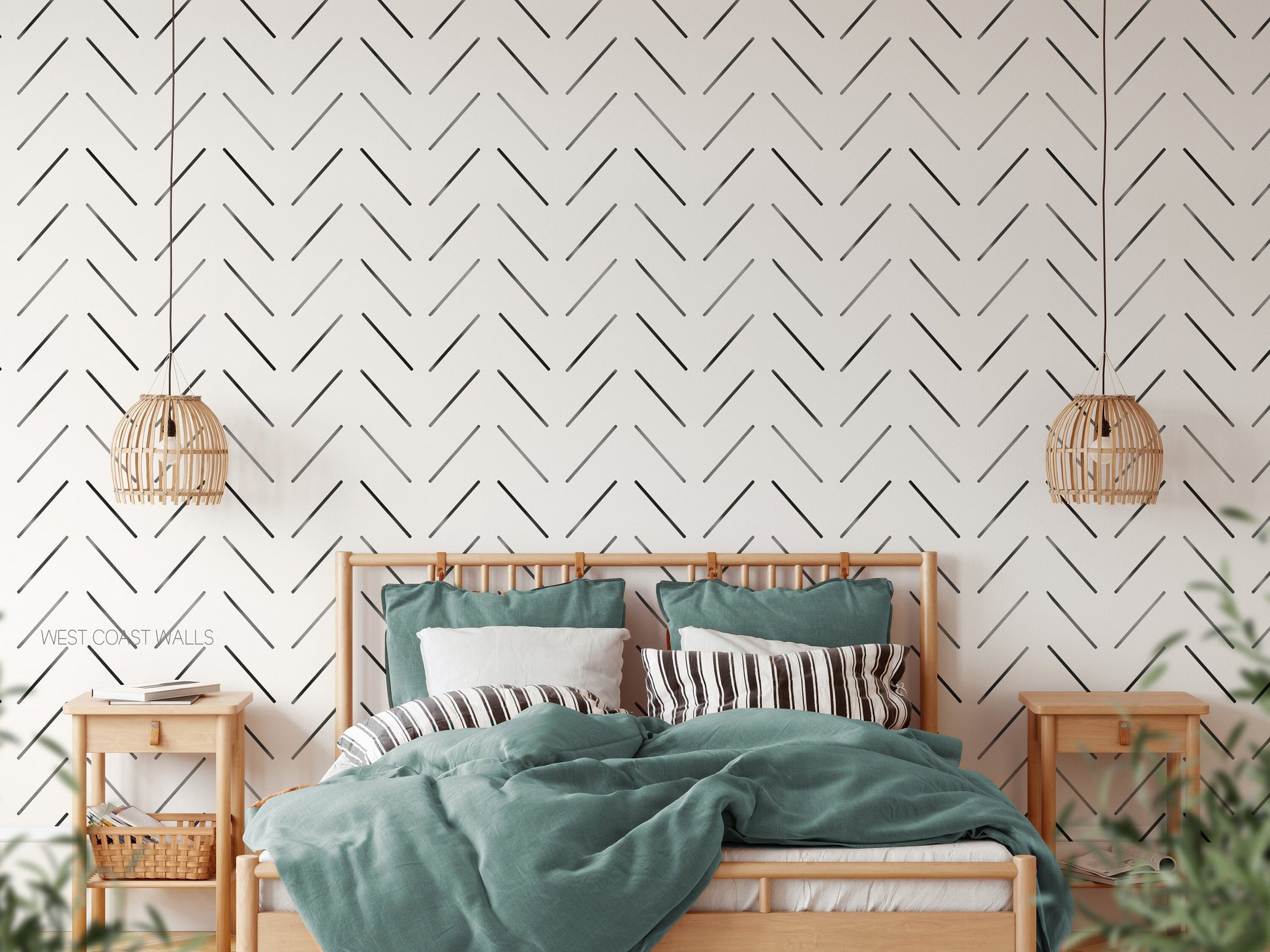 Watercolor Herringbone Wallpaper