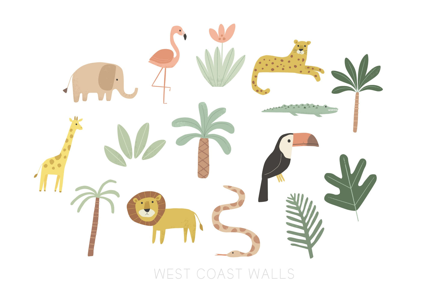 Jungle Animals Removable Wall Decals