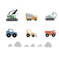 Neutral Construction Vehicles Removable Wall Decals