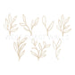 Beige Painted Botanical Leaves Removable Wall Decals