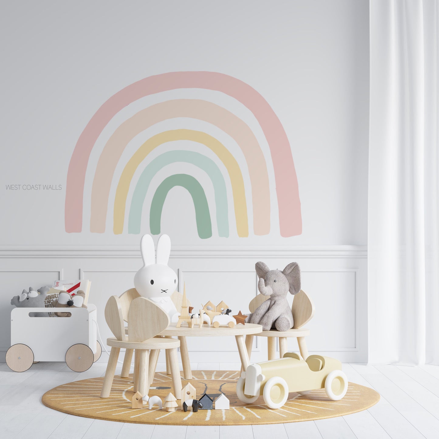 Large Muted Pastel Rainbow Removable Wall Decal