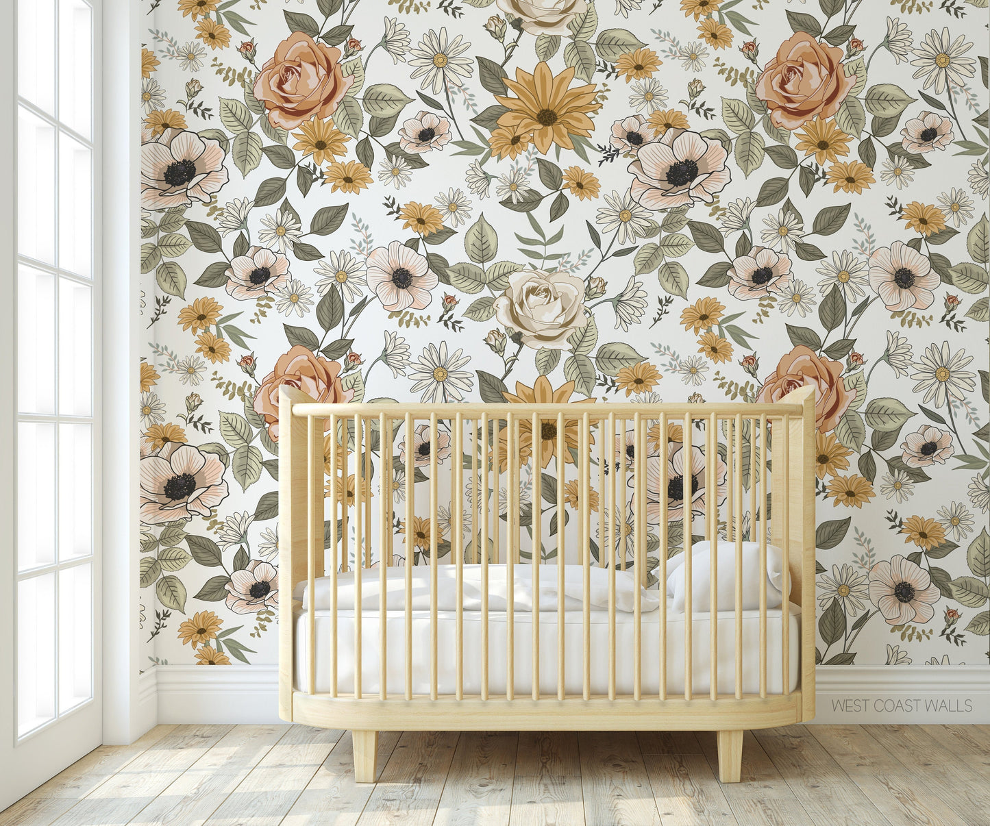 Boho Blooms Floral Wallpaper