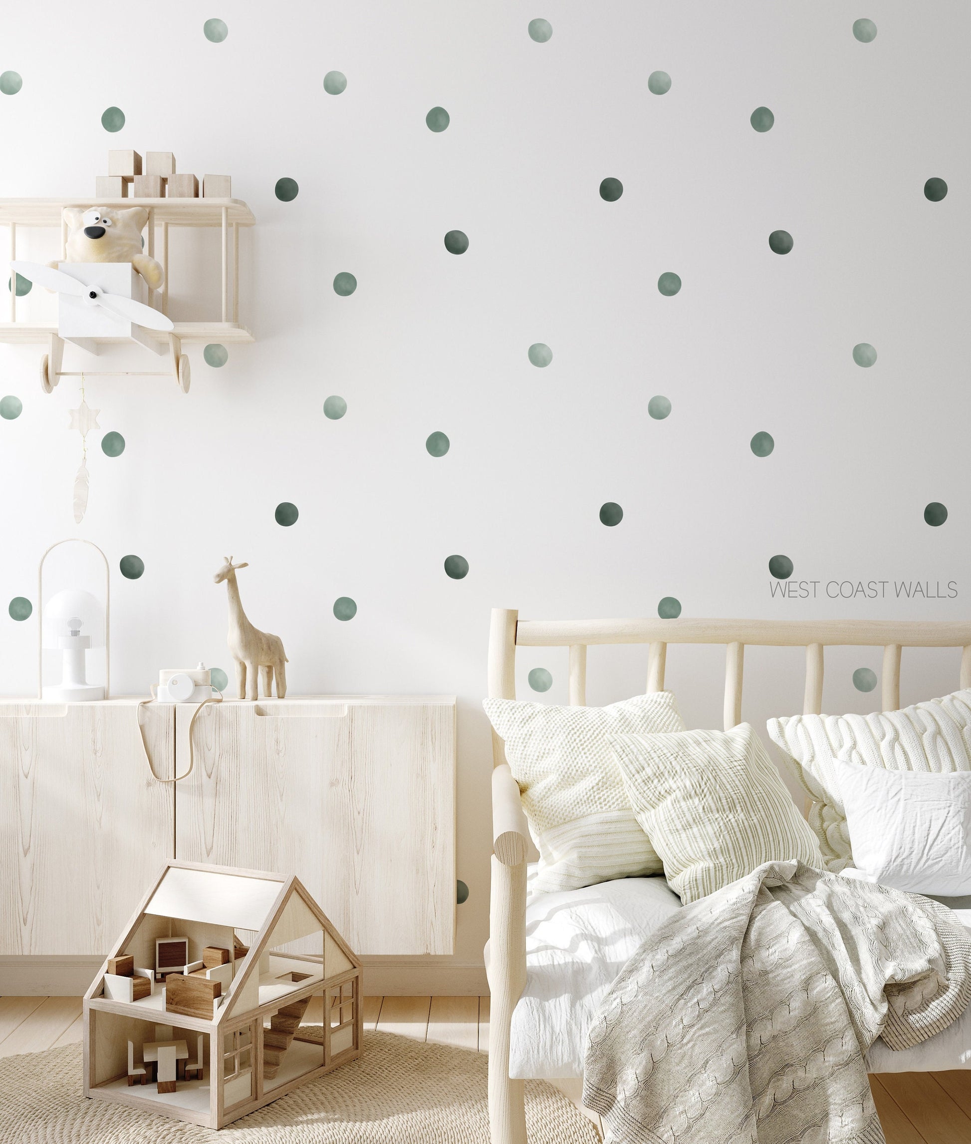 Green Ombre Removable Watercolor Dots