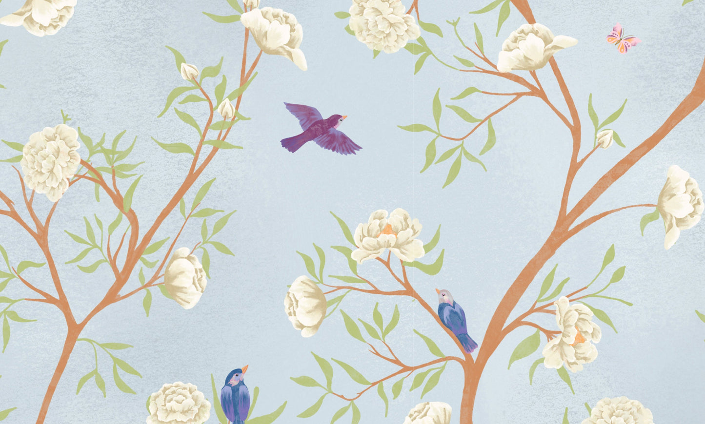 Hand Painted Chinoiserie Wallpaper