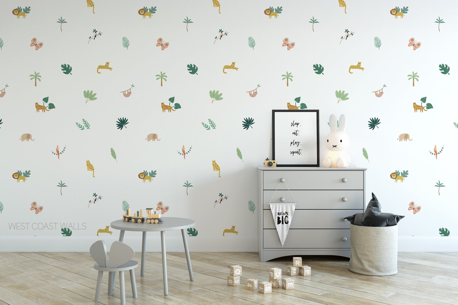 Deluxe Jungle Animals Removable Wall Decals