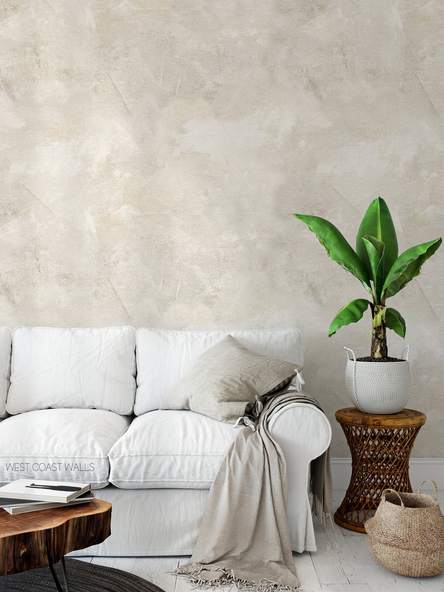 Neutral Canvas Textured Wallpaper