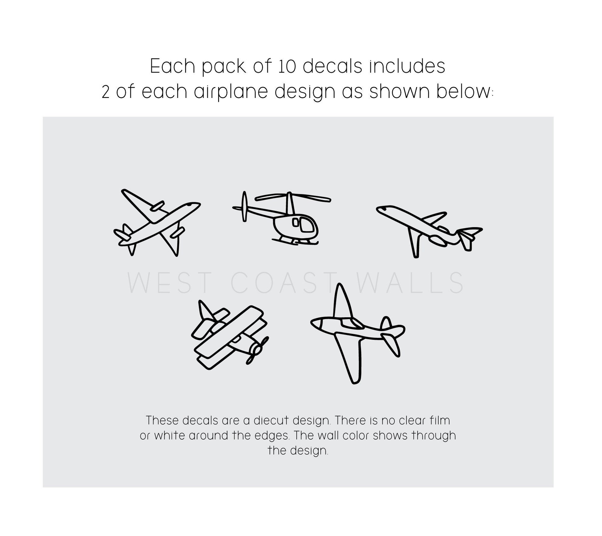 Minimalist Airplane Decals