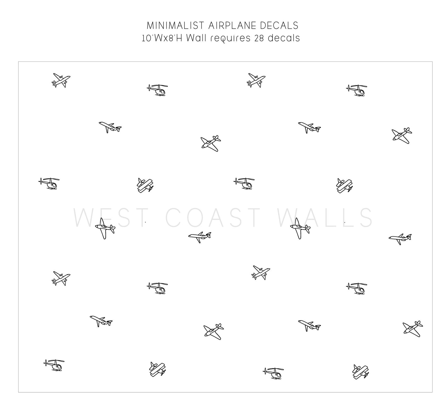 Minimalist Airplane Decals