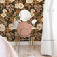 Brown and Pink Whimsical Floral Wallpaper