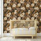 Brown and Pink Whimsical Floral Wallpaper