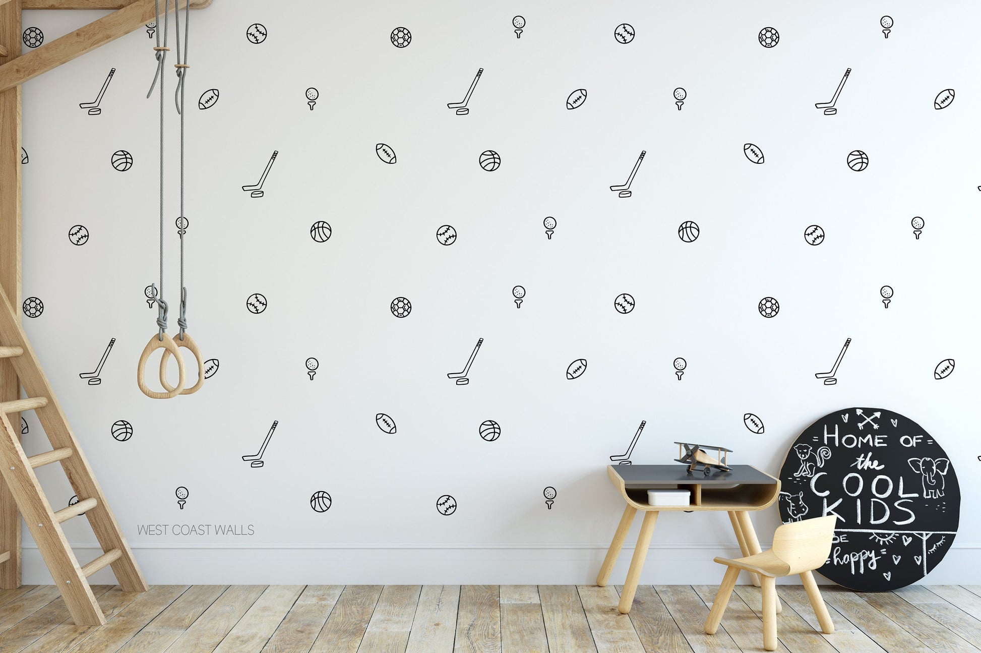 Minimalist Sports Removable Wall Decals