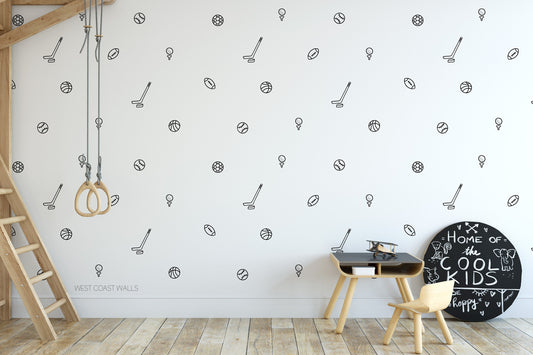 Minimalist Sports Removable Wall Decals