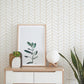 Neutral Herringbone Hand Drawn Wallpaper