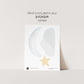 Watercolor Moon and Stars Removable Nursery Decals