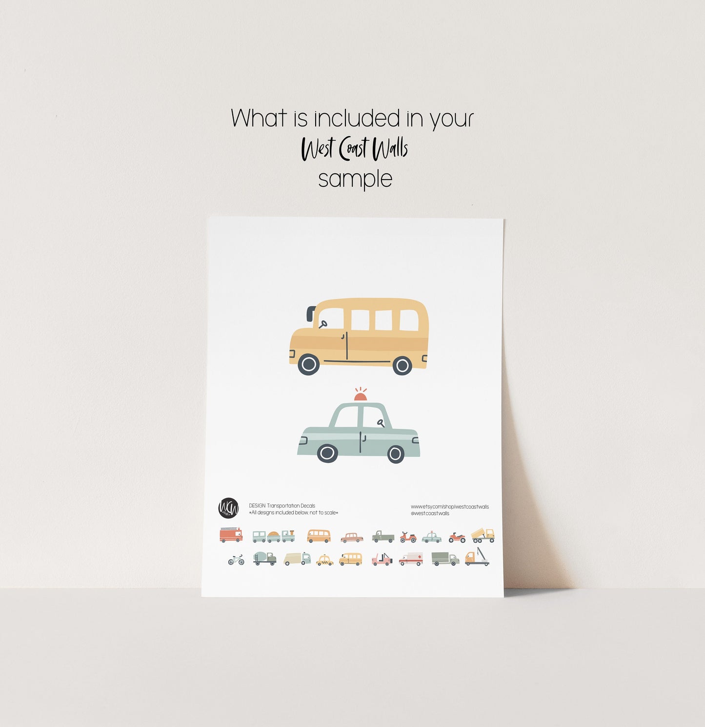 Transportation Vehicles Removable Wall Decals