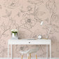 Large Delicate Drawn Floral Wallpaper