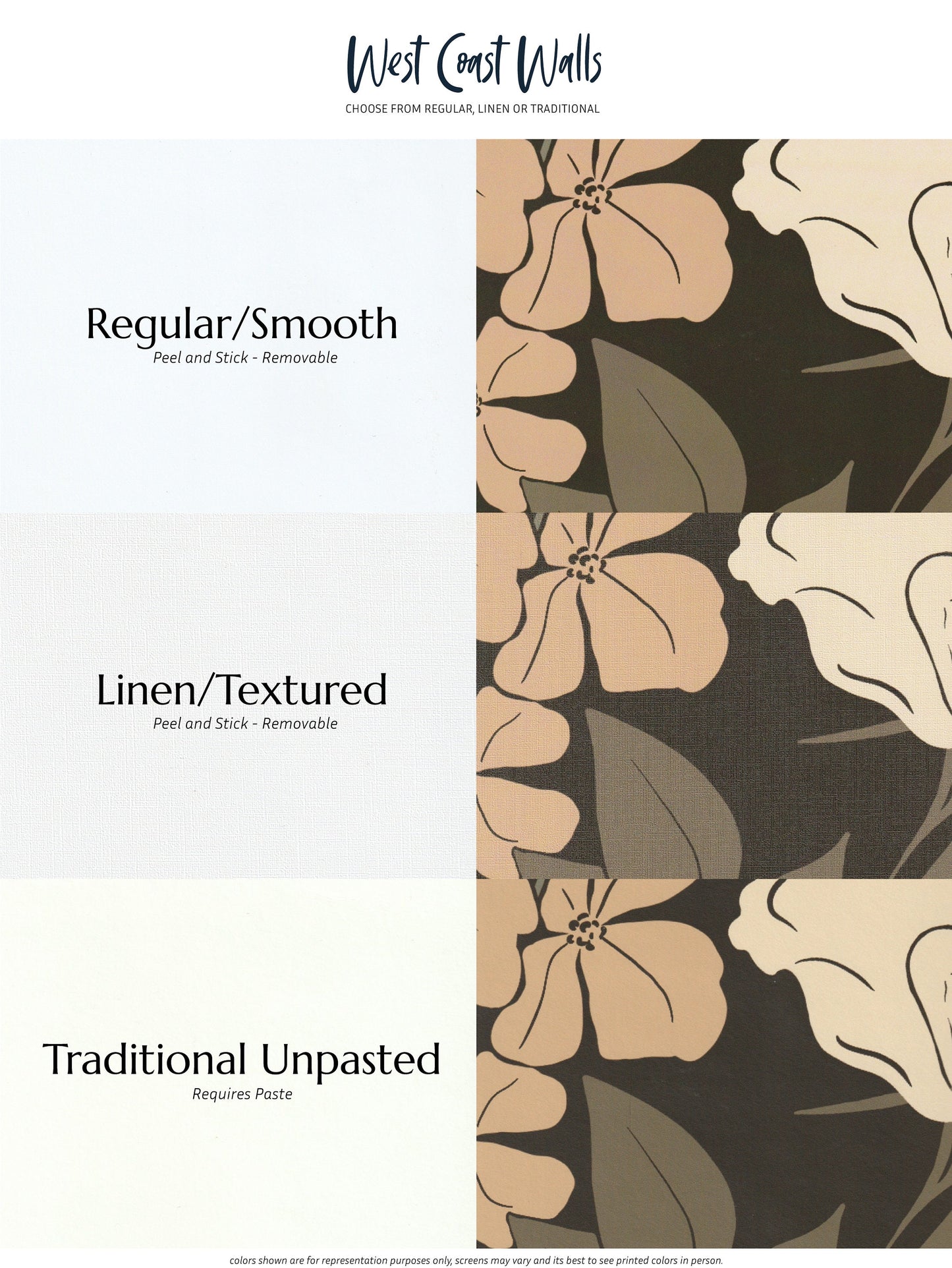 Creamy Brown Fern Leaves Wallpaper / Palm Wallpaper / Peel and Stick Wallpaper / Neutral Nursery / Neutral Walls / Leaf Wallpaper