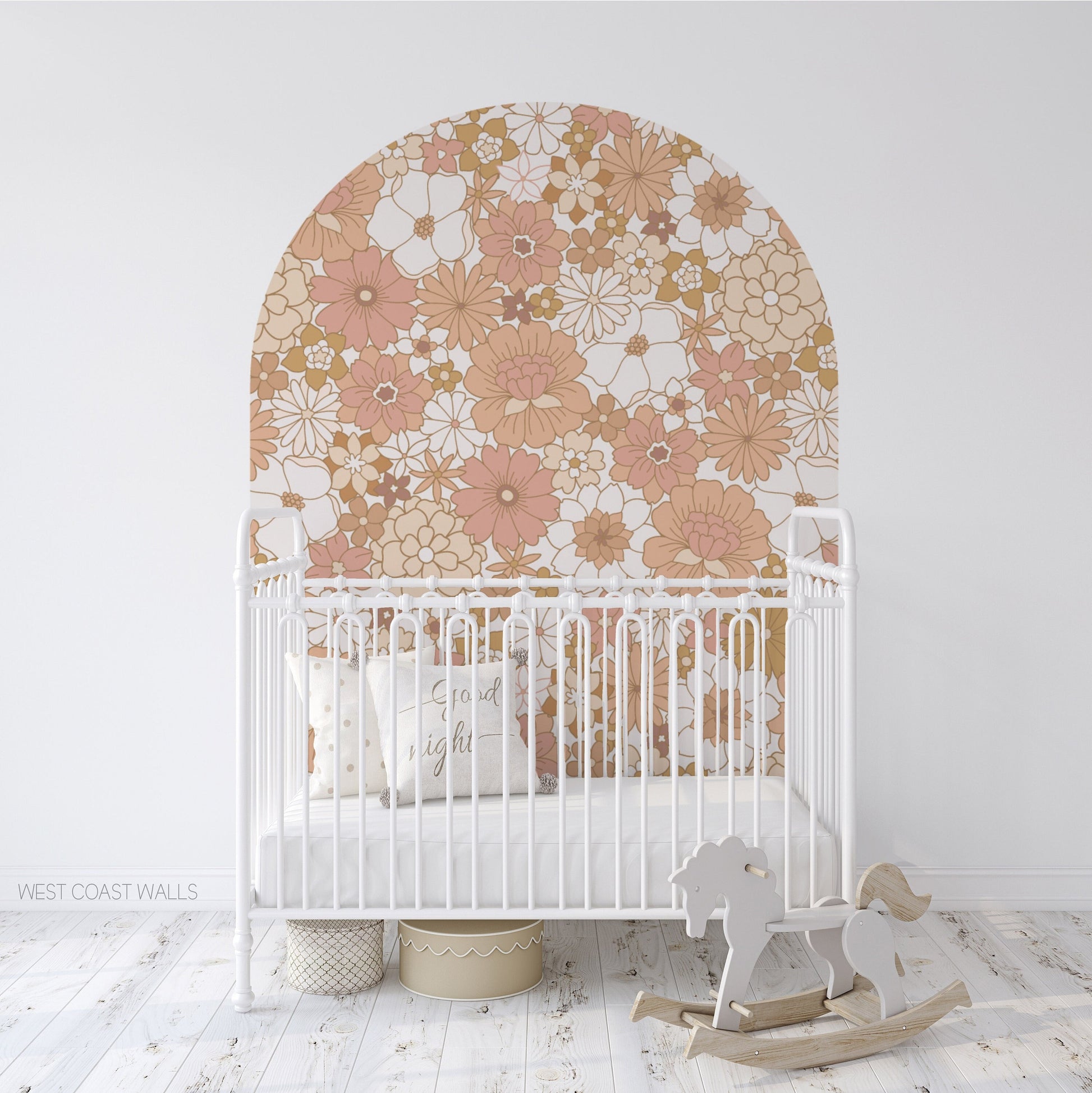 Retro Boho Floral Arch Decal