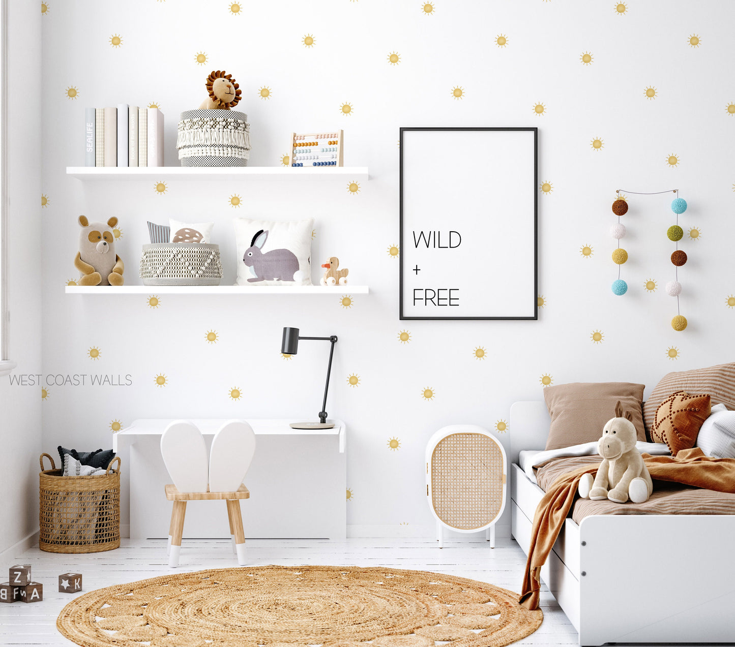 Mini Watercolor Full Sun Removable Wall Decal