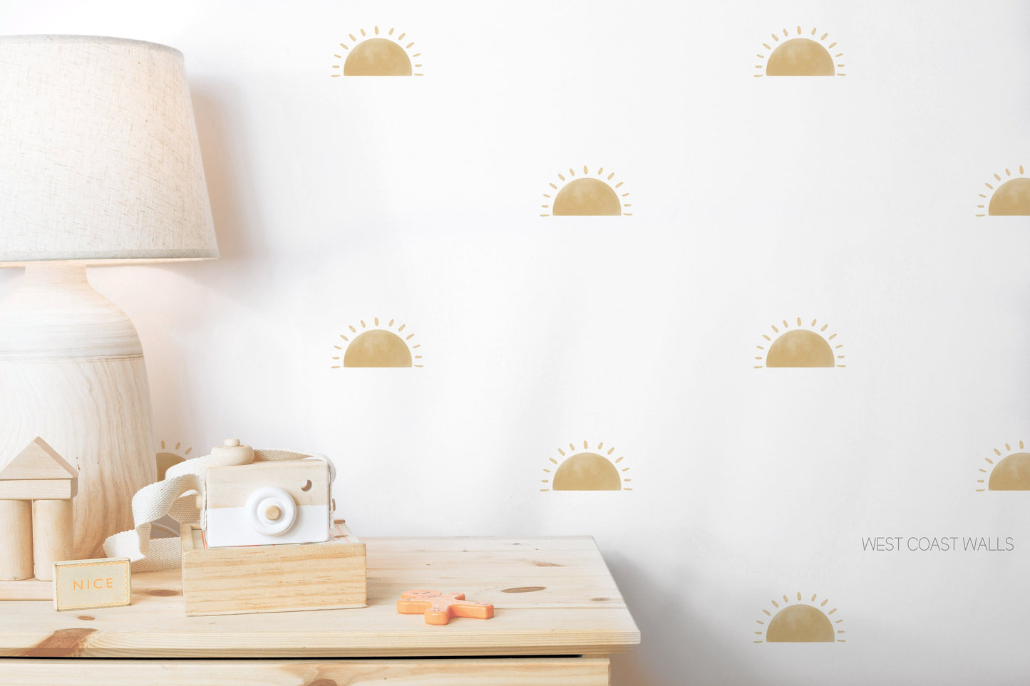 Mini Watercolor Half Sun Removable Wall Decal