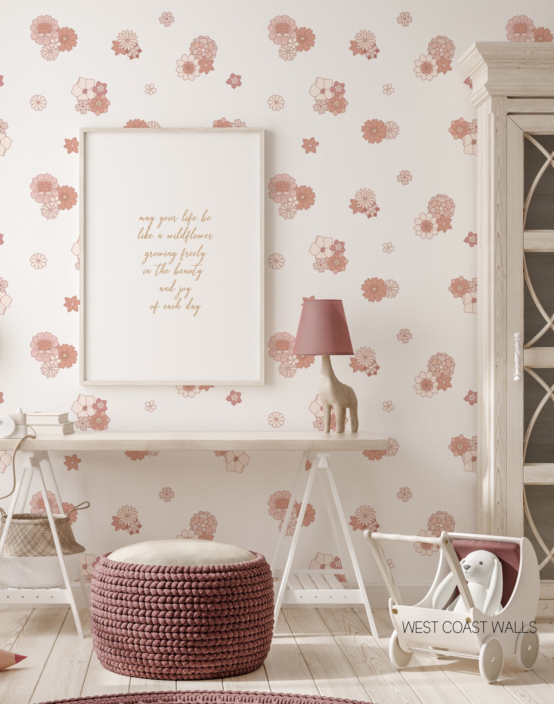 Retro Boho Floral Wall Decals