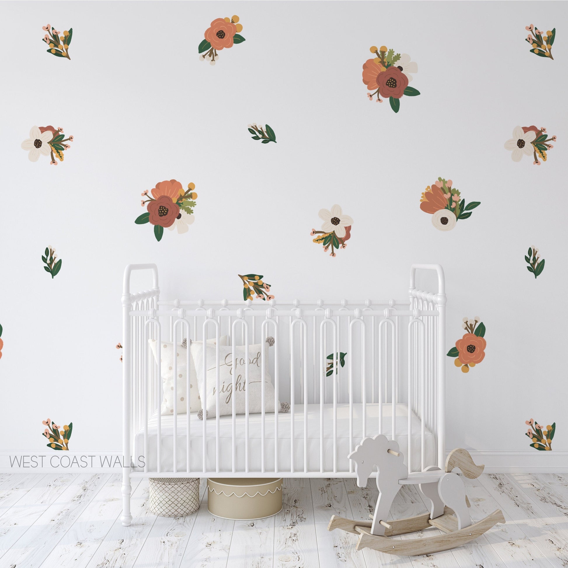 Neutral Floral Removable Wall Stickers