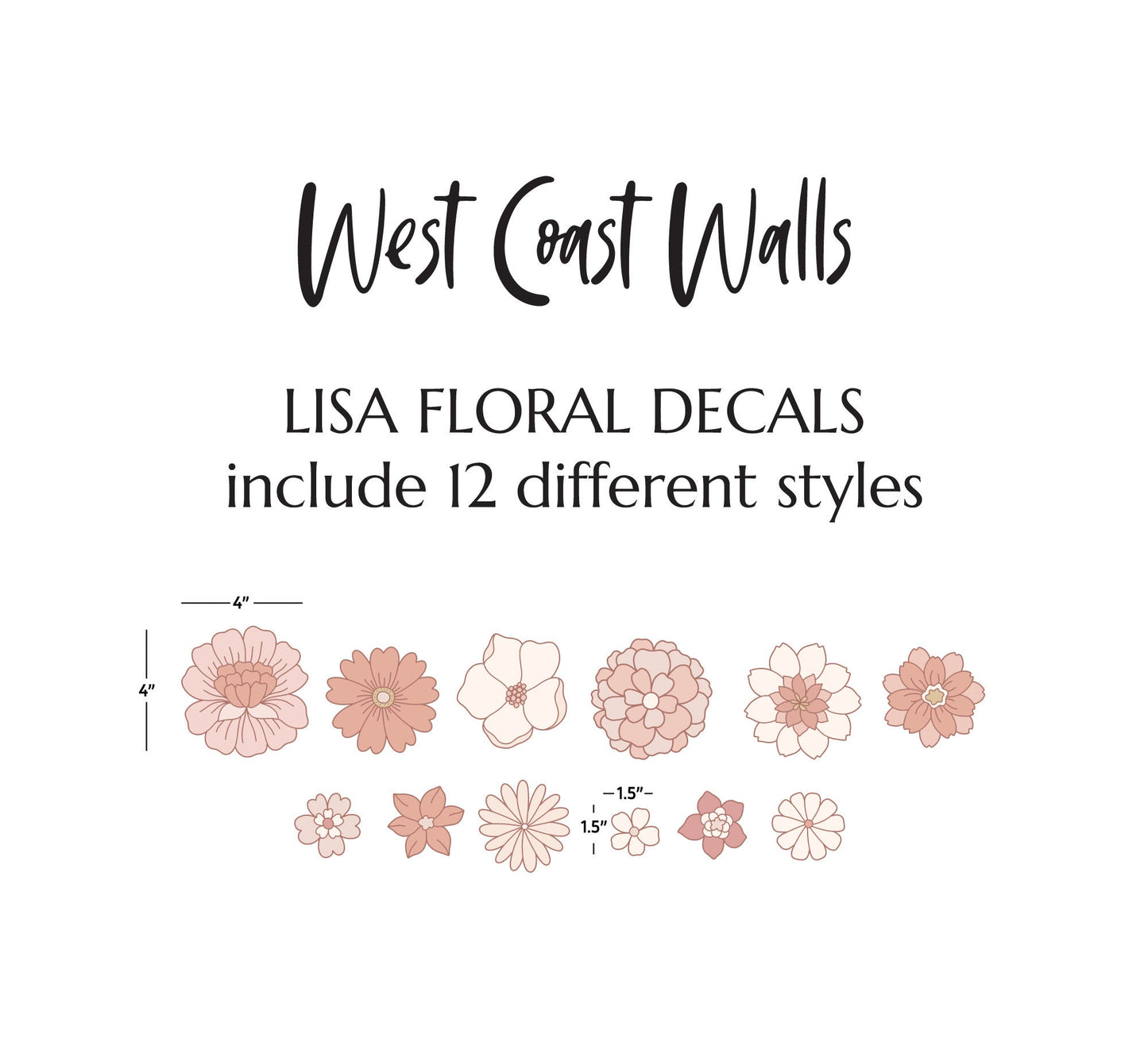 Retro Boho Floral Wall Decals