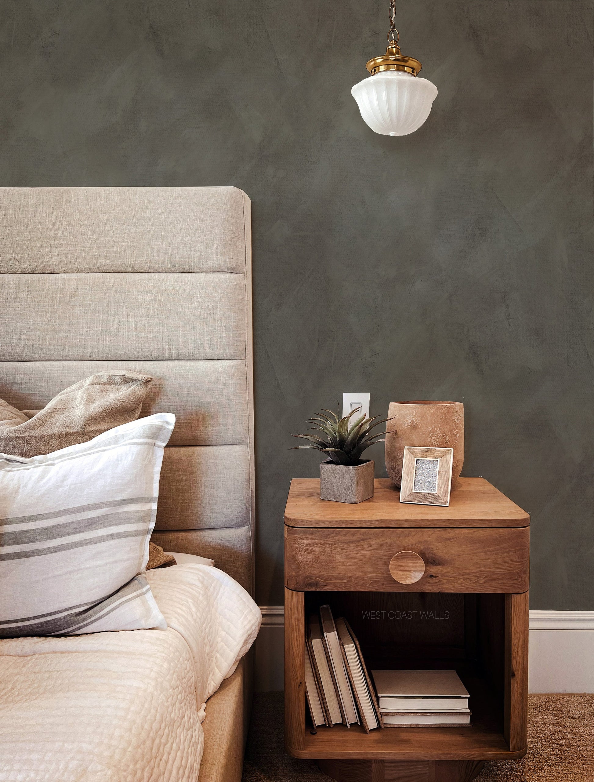 Dark Taupe Textured Style Wallpaper