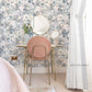 Blue Vintage Floral Wallpaper