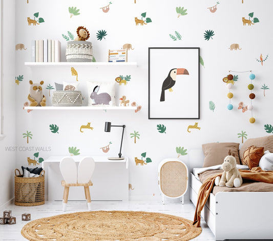 Deluxe Jungle Animals Removable Wall Decals