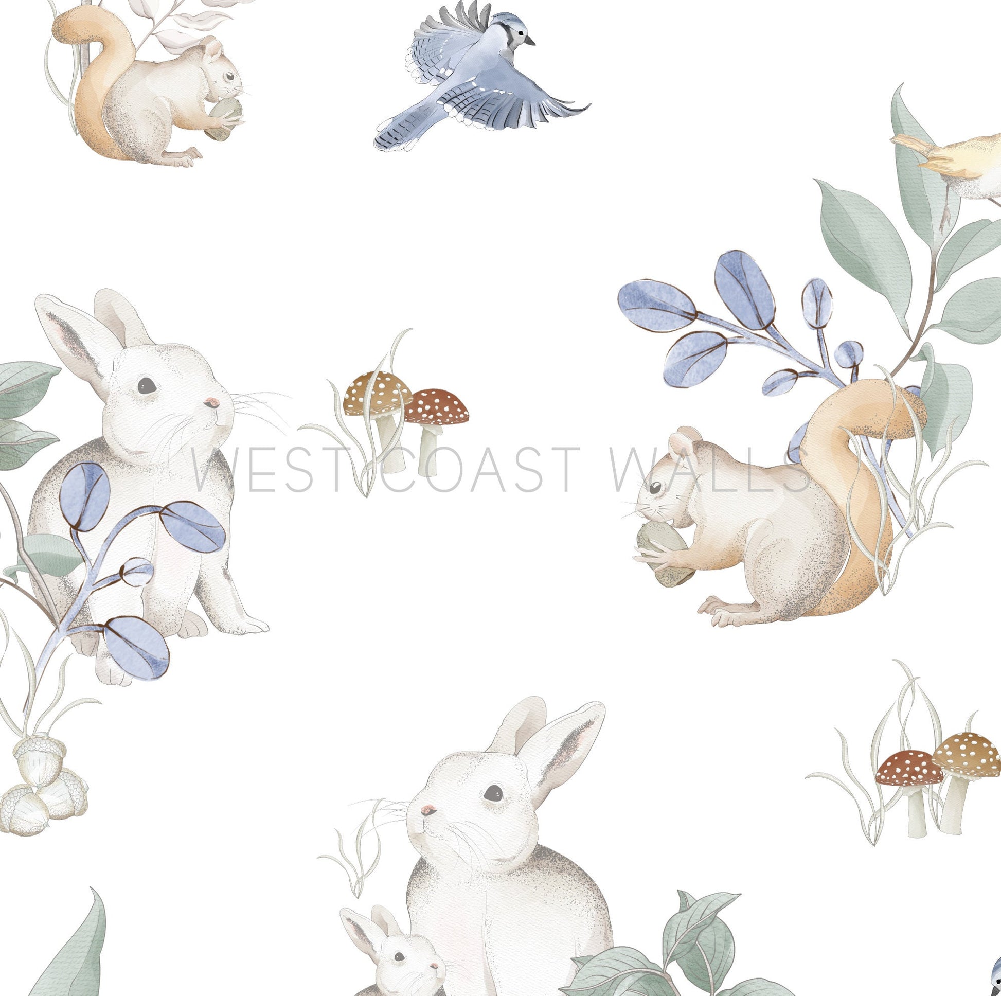 Pastel Whimsical Woodland Wallpaper