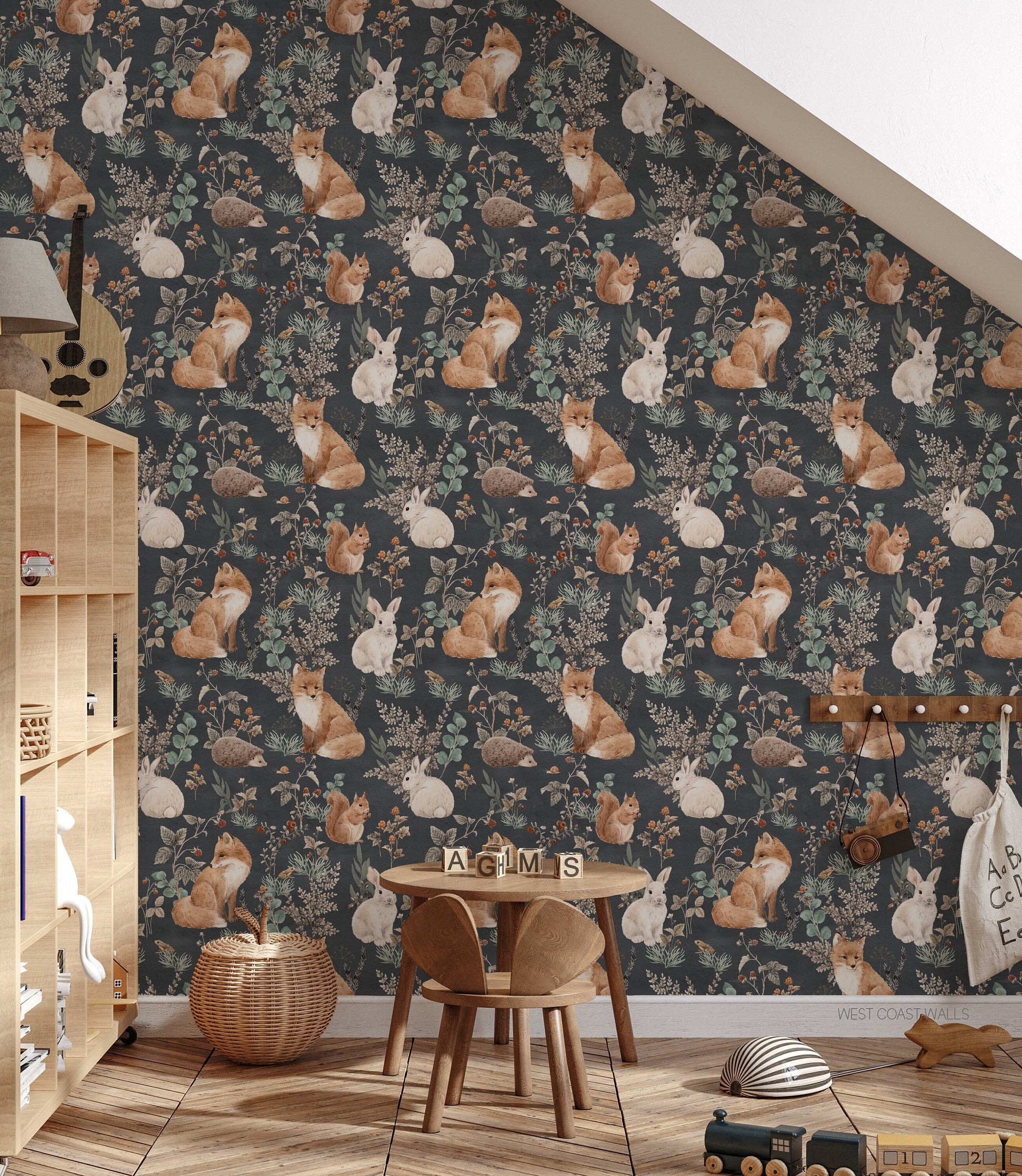 Whimsical Woodland Foxes Wallpaper