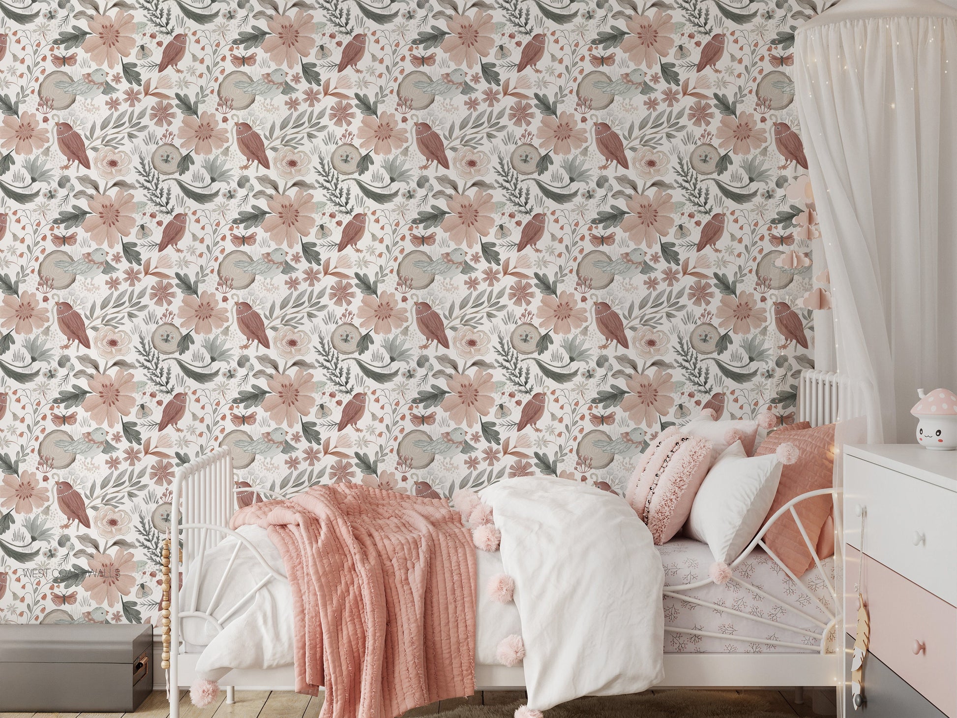 Whimsy Floral Woodland Wallpaper