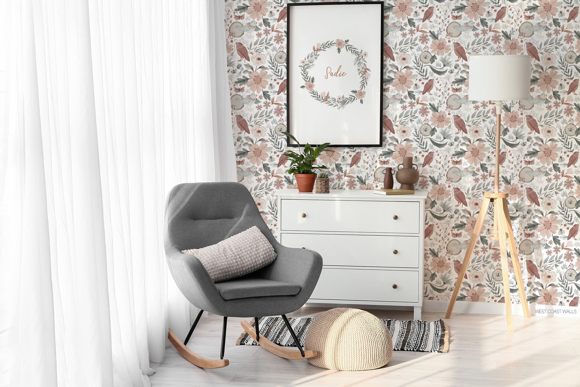 Whimsy Floral Woodland Wallpaper