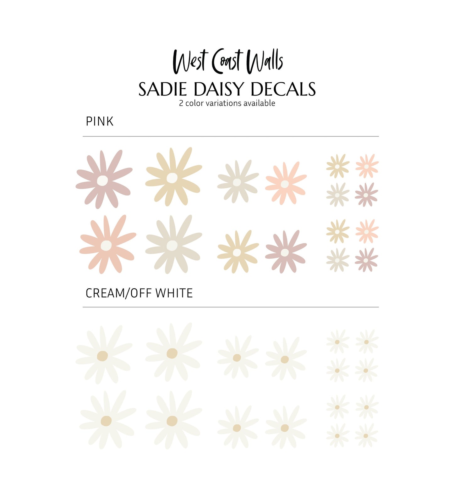 Sadie Daisy Removable Wall Decals