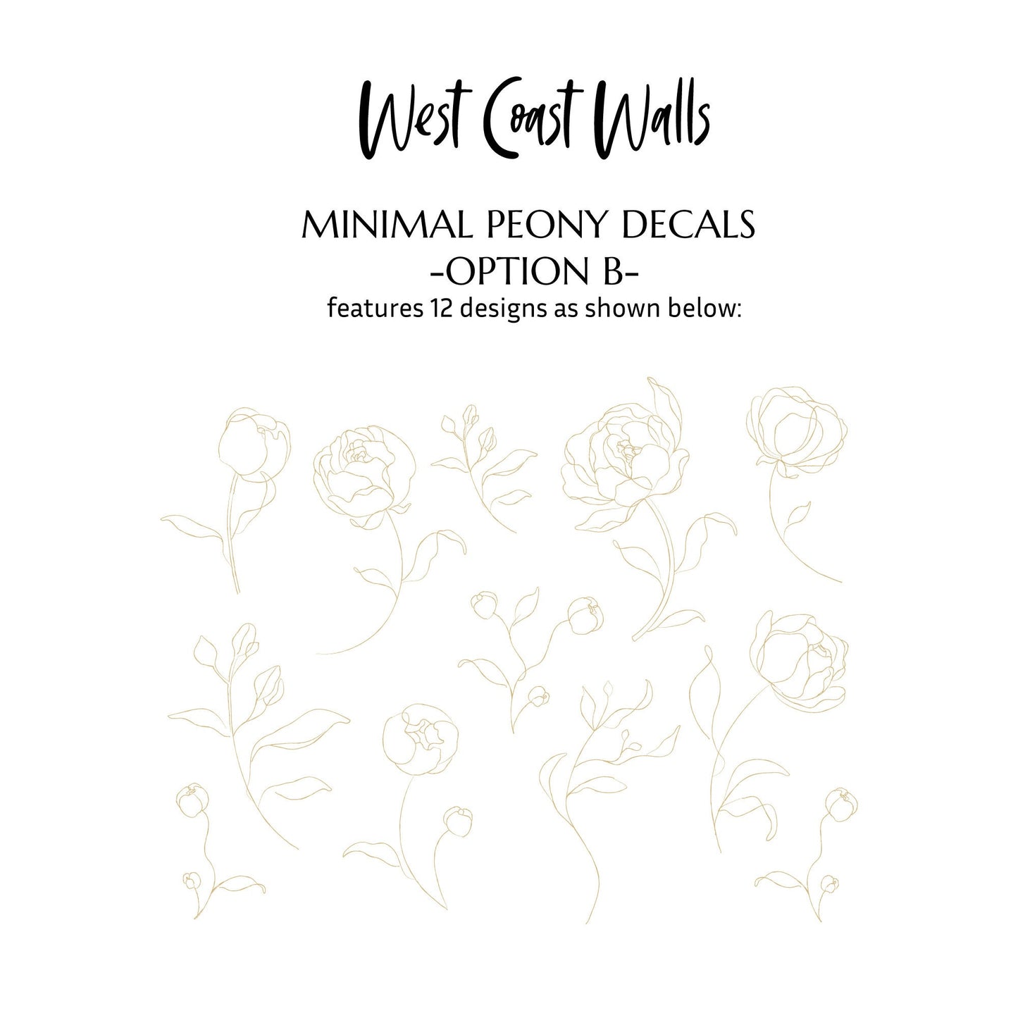 Minimal Peony Decals