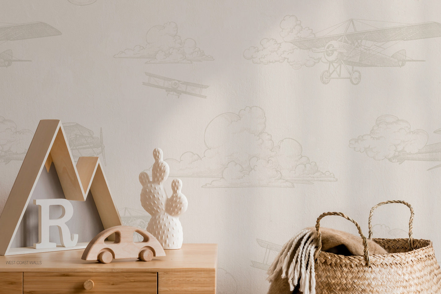 Vintage Airplane Wallpaper, alternate colors available / Aviation Wallpaper / Airplane Decor / Airplane Wallpaper / Nursery Wallpaper