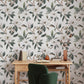 Green and White Magnolia Wallpaper / Floral Blooms Wallpaper / White Floral Wallpaper