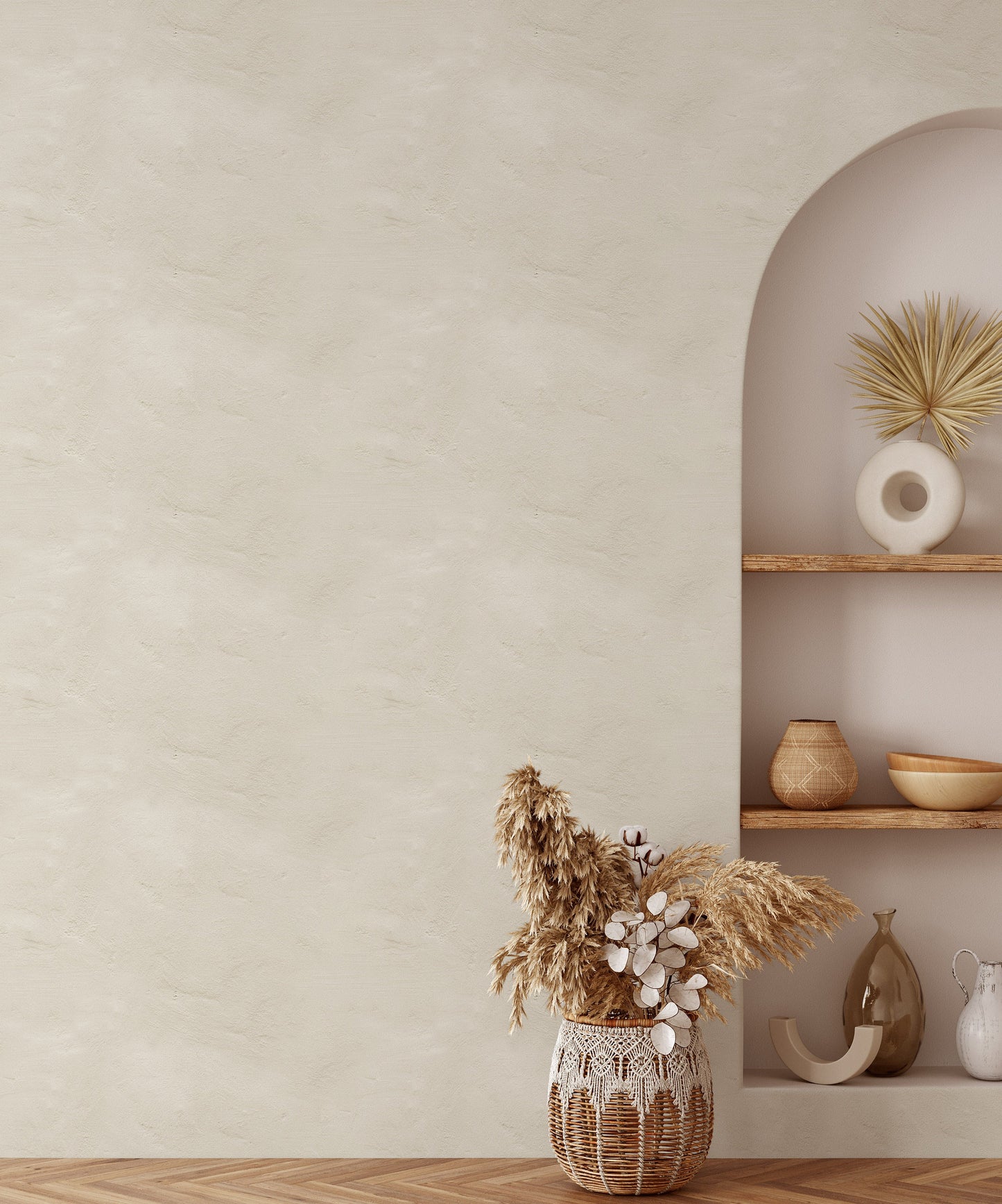 Juniper Plaster Wallpaper / Venetian Plaster Faux Texture / Concrete Look Wallpaper / Neutral Wall Decor