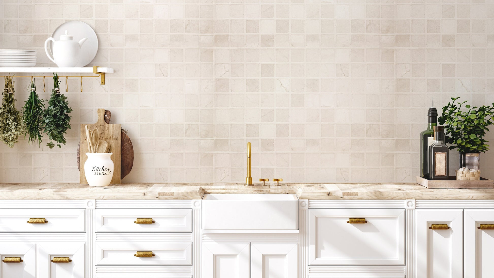 Ceramic Style Tile Wallpaper / Tile Wallpaper / Backsplash Wallpaper / Tile Accent Wall / Faux Tile Contact Paper / Stick on Tiles